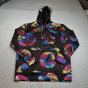 Black Multi Rainbow‎ Medusa Hoodie Size S Bold Streetwear Pullover NWT